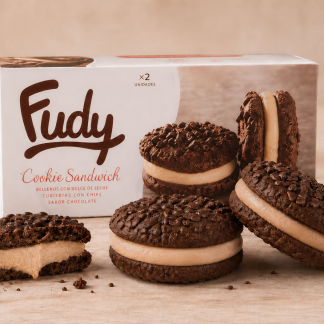 COOKIE SANDWICH DE CHOCOLATE CON DULCE DE LECHE FUDY (2u)