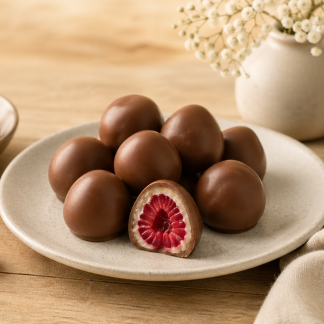 FRAMBUESAS BAÑADAS EN CHOCOLATE KARINAT (120gr)